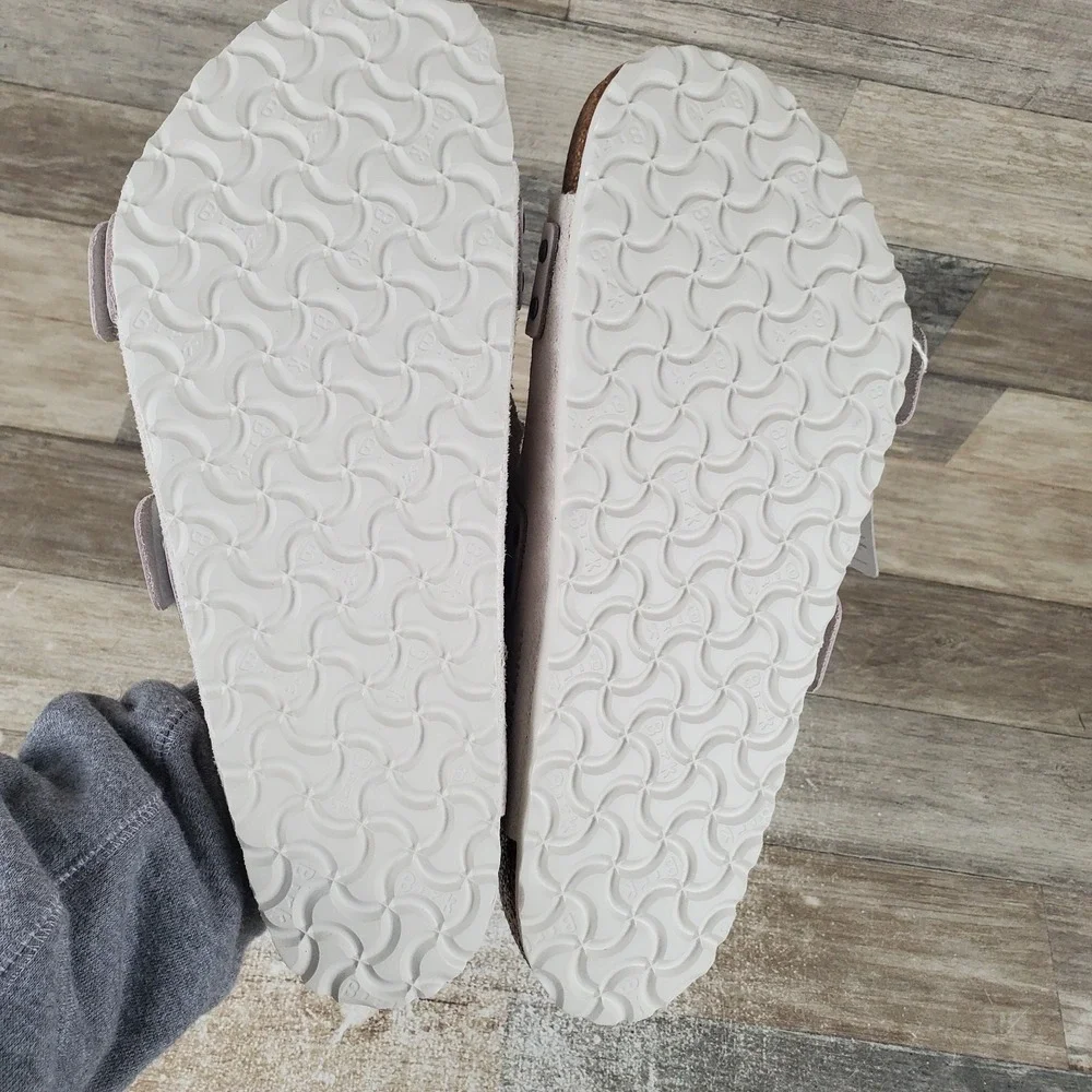 Birkenstock Uji Mens Sandal Sz 11 Walking Antique White Nubuck Leather Slide